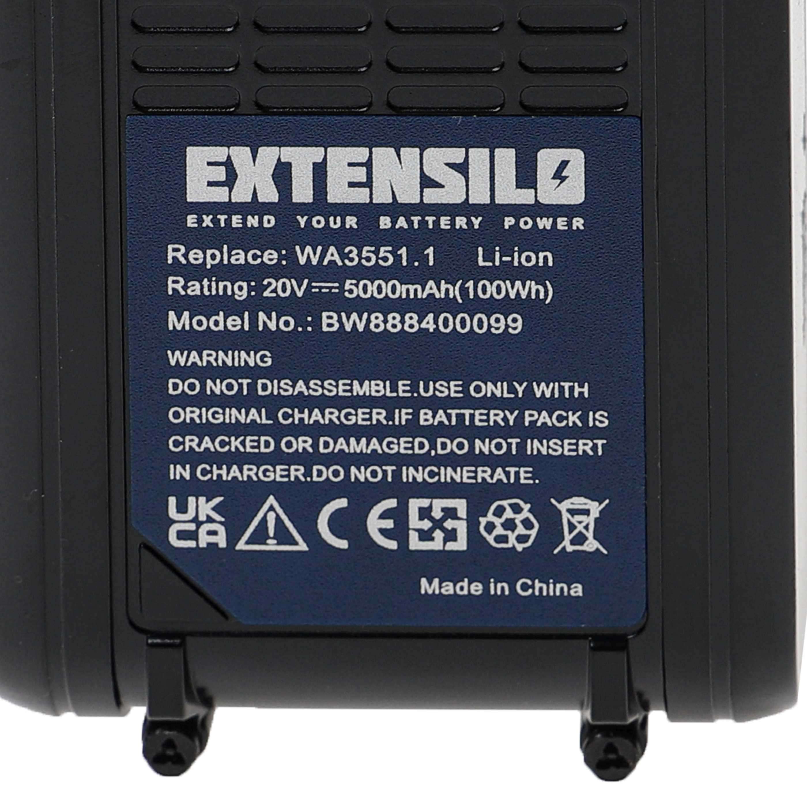 EXTENSILO 75408 Li-Ion Akku, Li-Ion, 20 Volt, 5000 mAh | SATURN