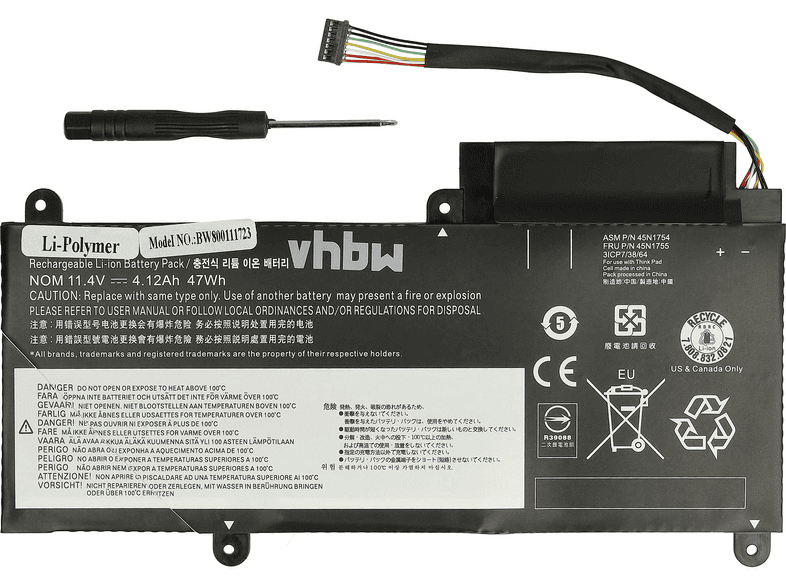 VHBW 75923 Li-Polymer Akku, Li-Polymer, 11.4 Volt, 4120 mAh | MediaMarkt