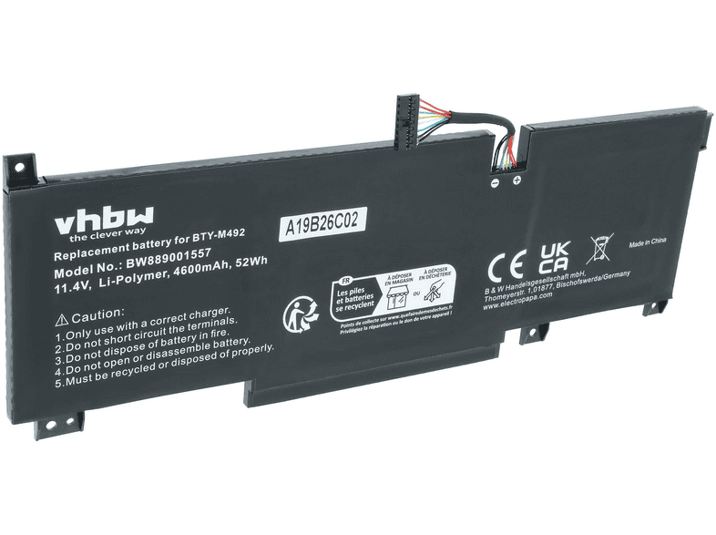 VHBW 04910 Li-Polymer Akku, Li-Polymer, 11.4 Volt, 4600 mAh | SATURN