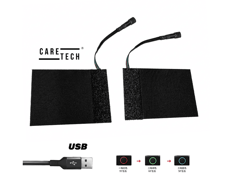 CARETECH CT-E974 3 Kademeli Üstüne Geçirme USB Girişli Motosiklet Gidon Evrensel Motosiklet Elcik Isıtma