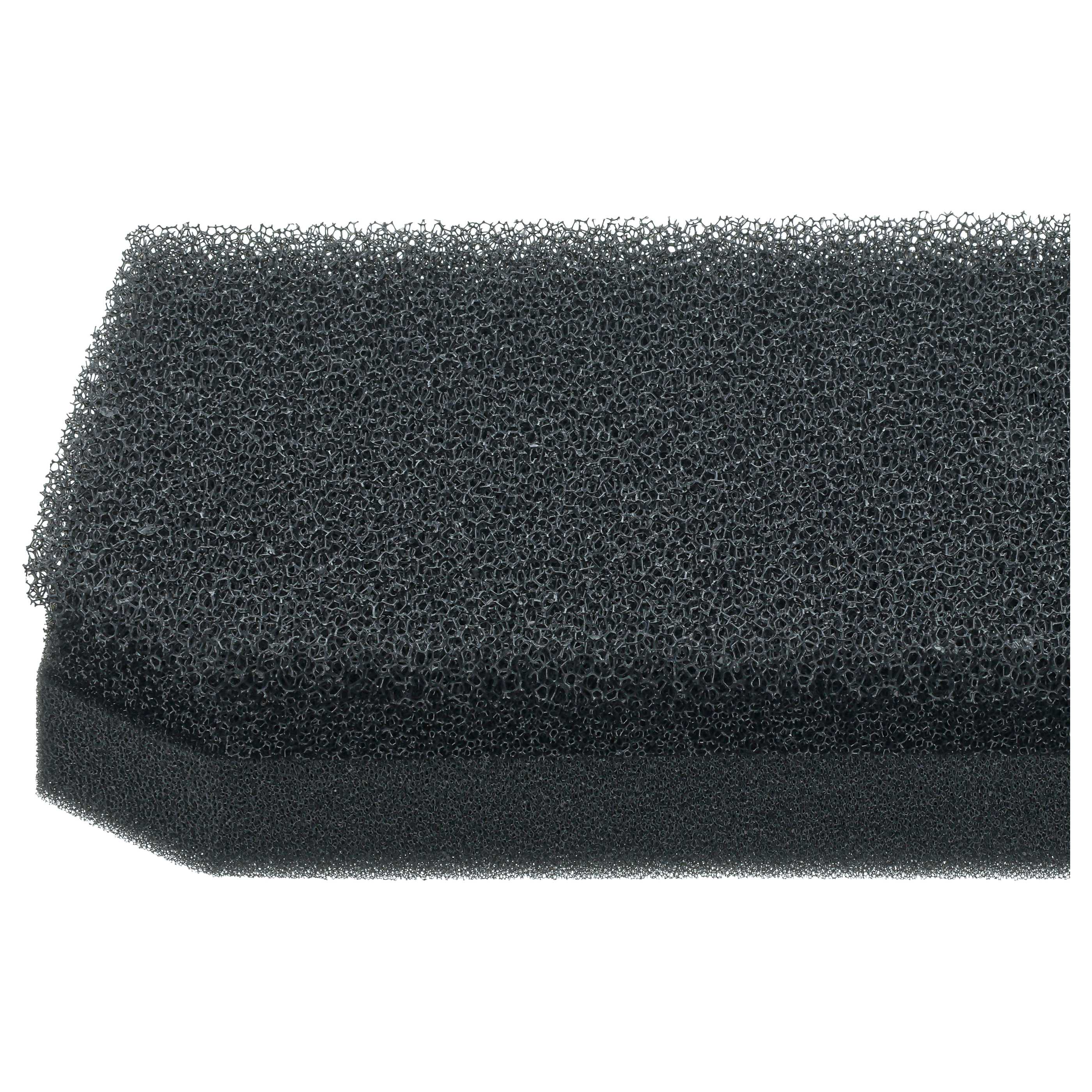 Close-up of a thick black porous foam pad on a white background.