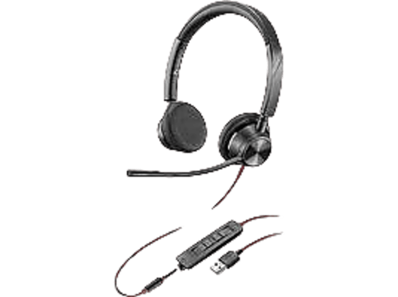 POLY Blackwire 3320, Over-ear Kabelgebundene Kopfhörer Schwarz | MediaMarkt