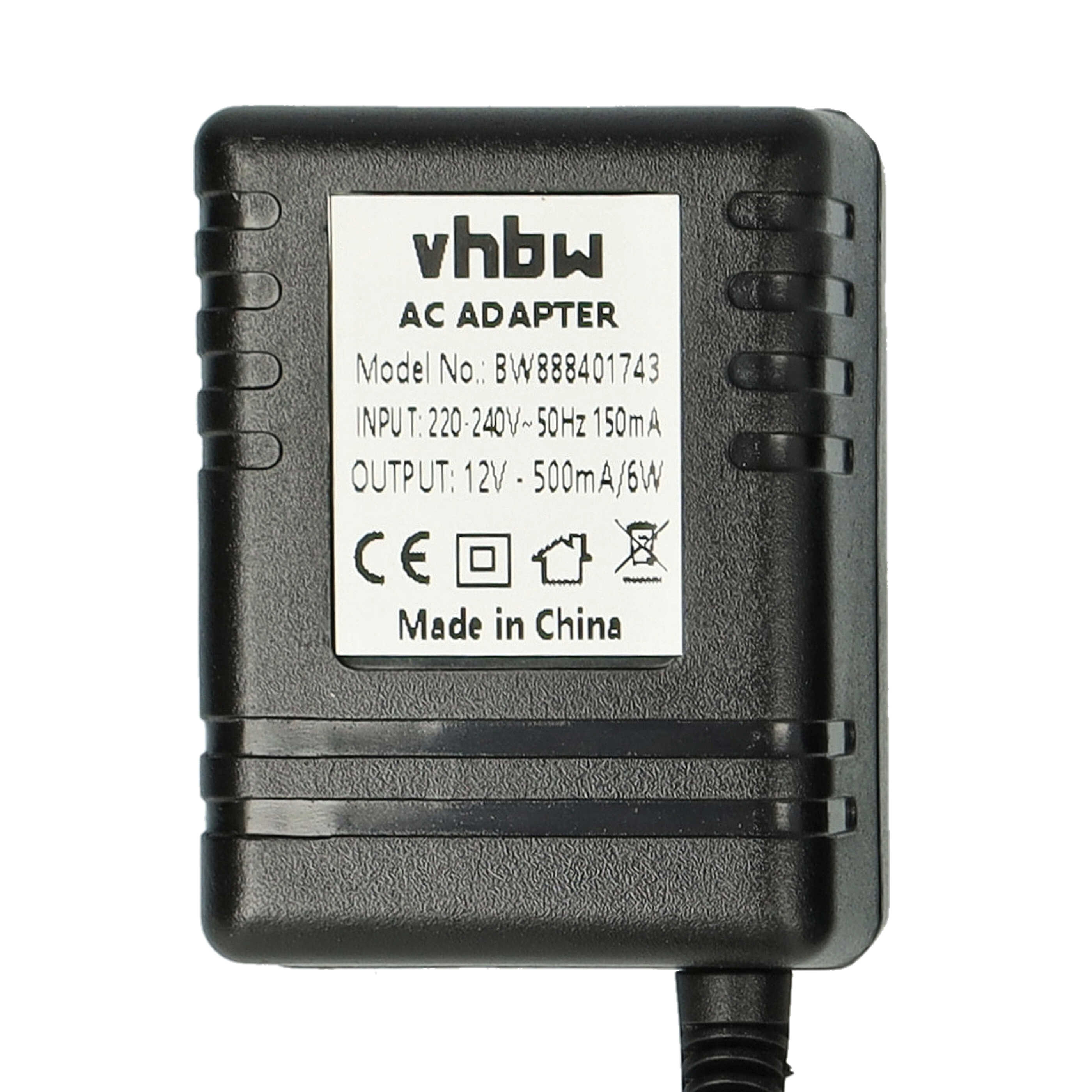 Schwarzes VHBW AC-Netzteil mit Modellnummer BW888401743 auf weißem Hintergrund.