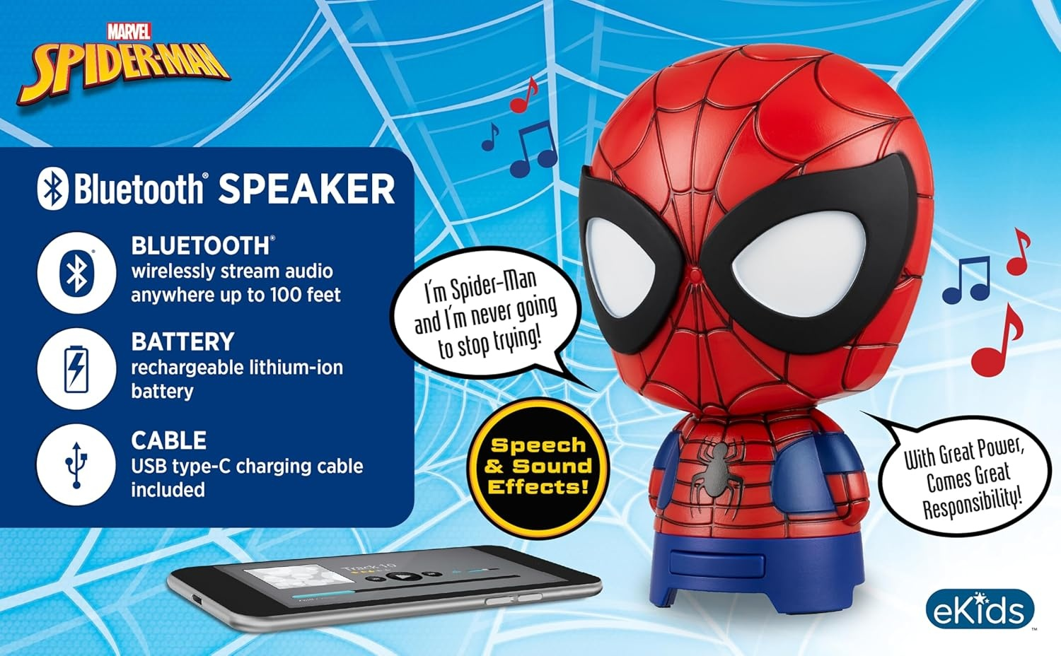 EKIDS Spiderman Bluetooth speaker Meerkleurig | MediaMarkt