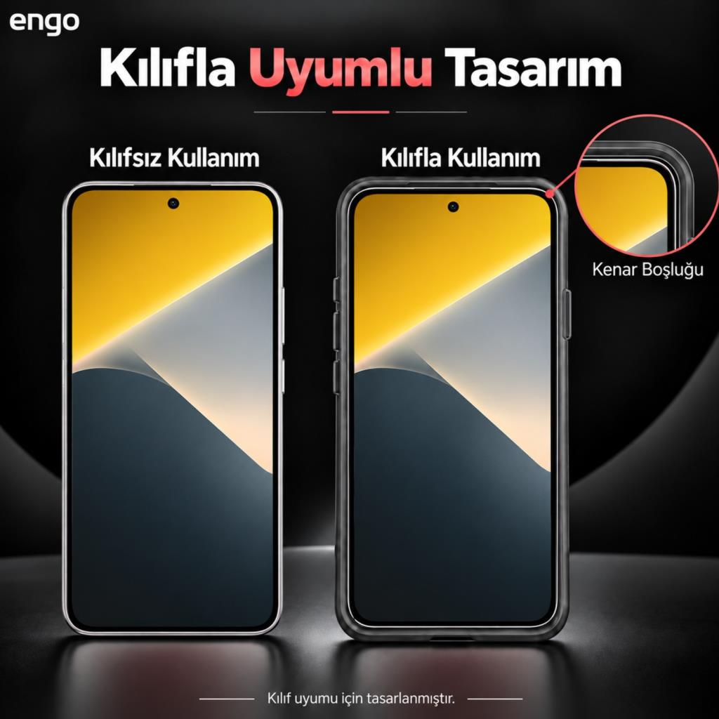 İki akıllı telefon karşılaştırması: Kılıfsız ve kılıflı kullanım için uyumlu tasarım.