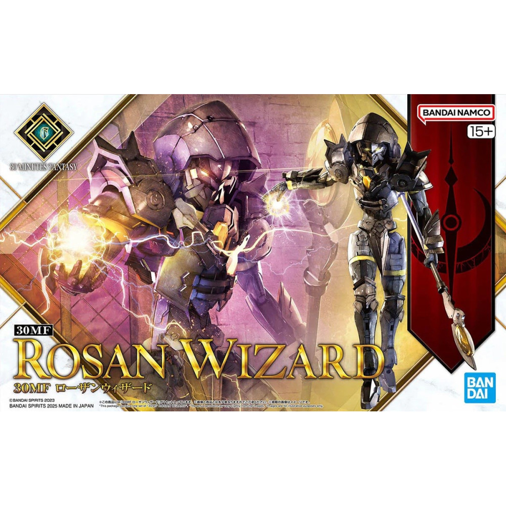 Verpackung für die Rosan Wizard Actionfigur mit einem magischen Zauberer und Stab.