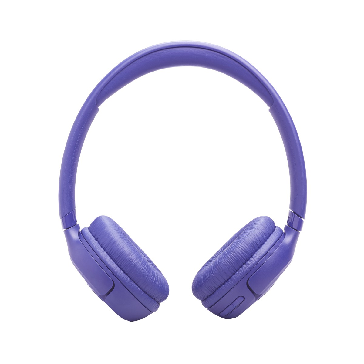 Violette Over-Ear-Kopfhörer mit gepolsterten Ohrmuscheln auf weißem Hintergrund.