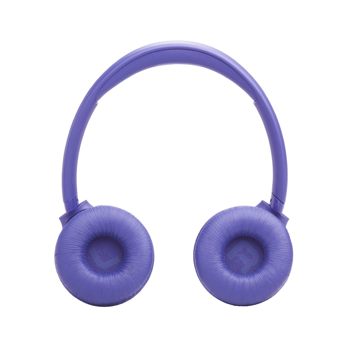 Violette On-Ear-Kopfhörer vor einem weißen Hintergrund.