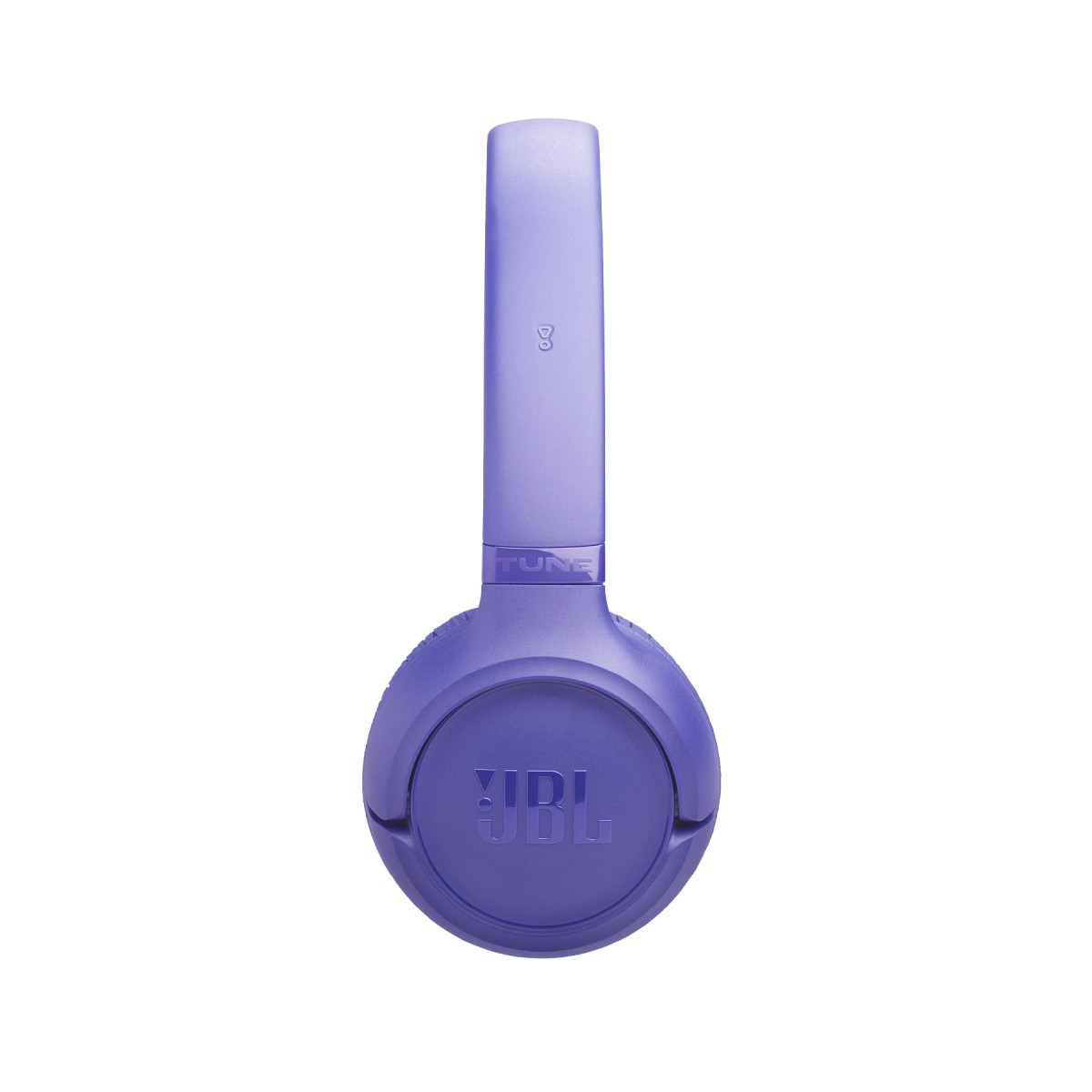 Lila JBL-On-Ear-Kopfhörer mit verstellbarem Kopfbügel vor weißem Hintergrund.