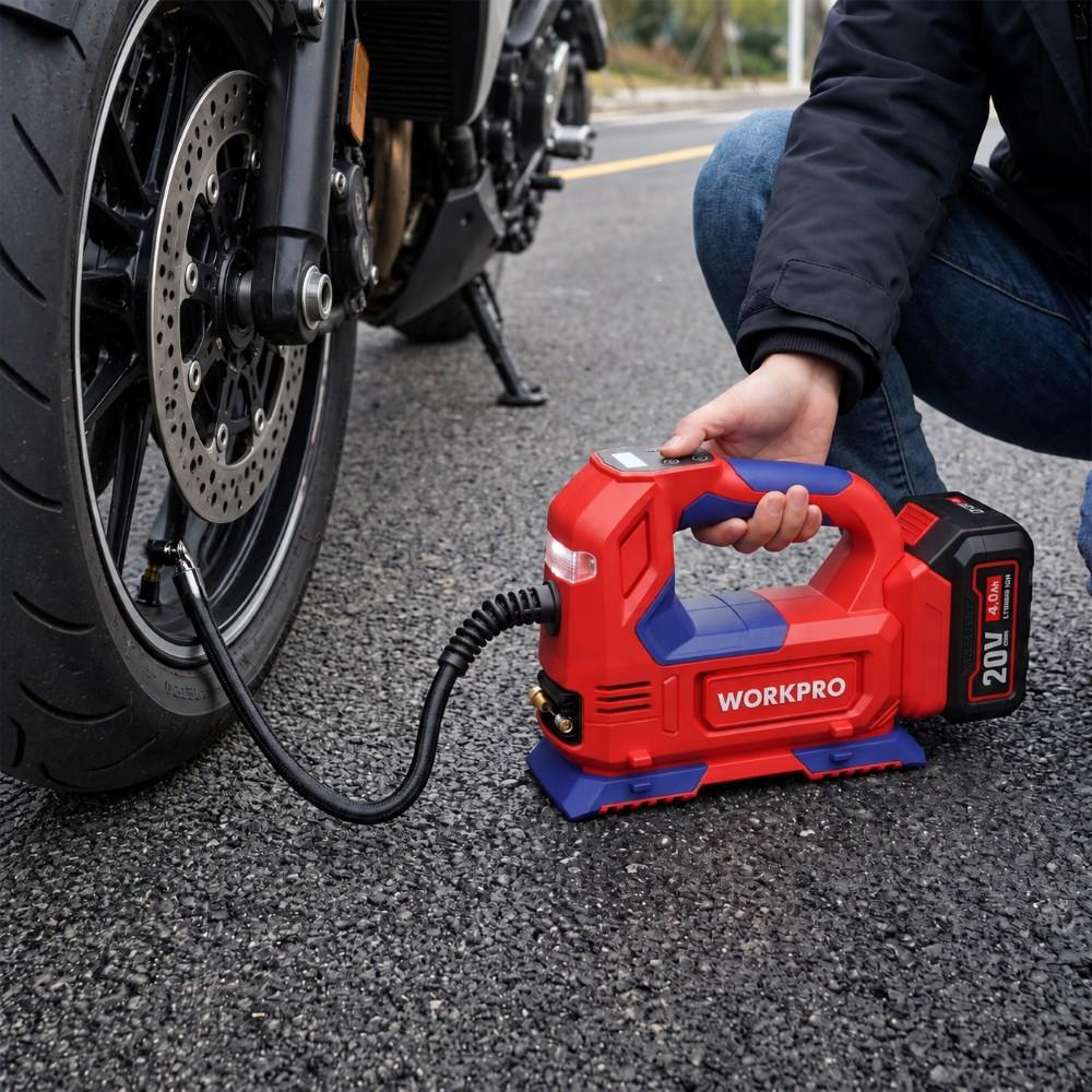 WORKPRO WP394010 20V/12Volt 150 PSI Ayarlanabilir Dijital Basınç Göstergeli (Aküsüz) Hava Pompası