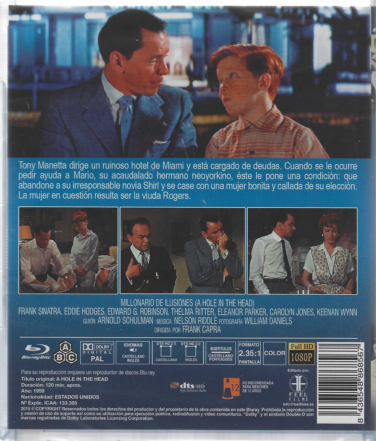 Carátula del Blu-ray de la película A Hole in the Head con Frank Sinatra.