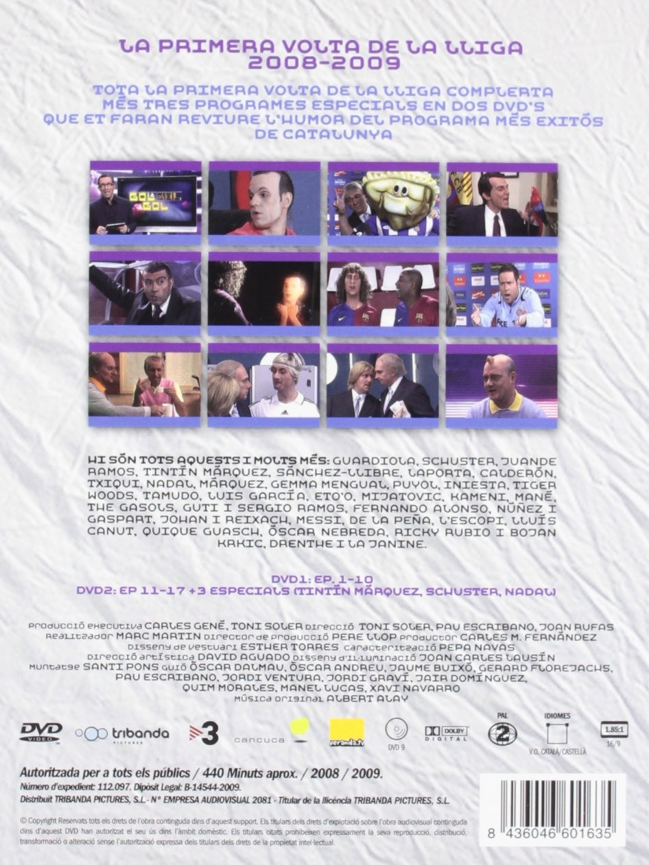 Contraportada de DVD con fotos de escenas, texto y logotipos sobre fondo blanco.