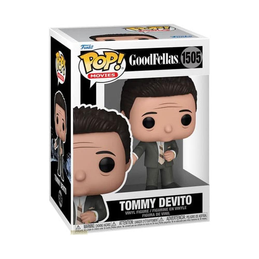 Eine Funko Pop-Vinylfigur von Tommy DeVito aus GoodFellas in seiner Originalverpackung.