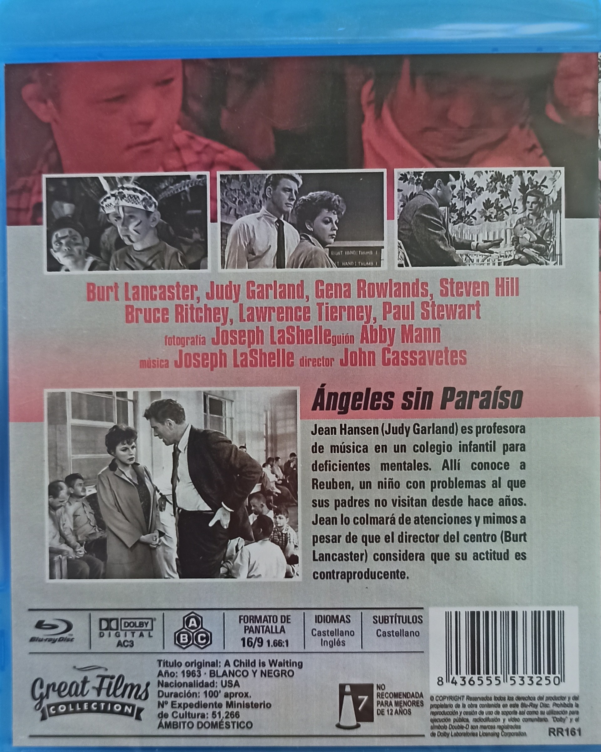 Contraportada de Blu-ray con fotogramas, reparto, sinopsis y detalles técnicos.
