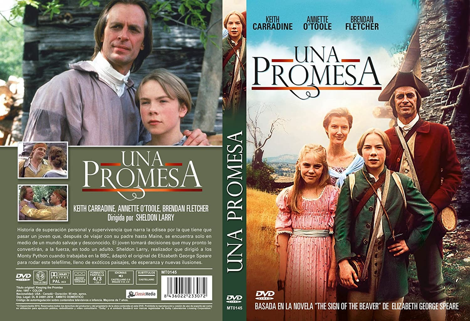 Carátula de DVD de Una Promesa con actores vestidos de época ante un paisaje rural.