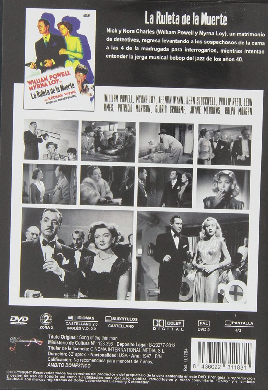 Contraportada de DVD con información de la película, fotos y reparto.