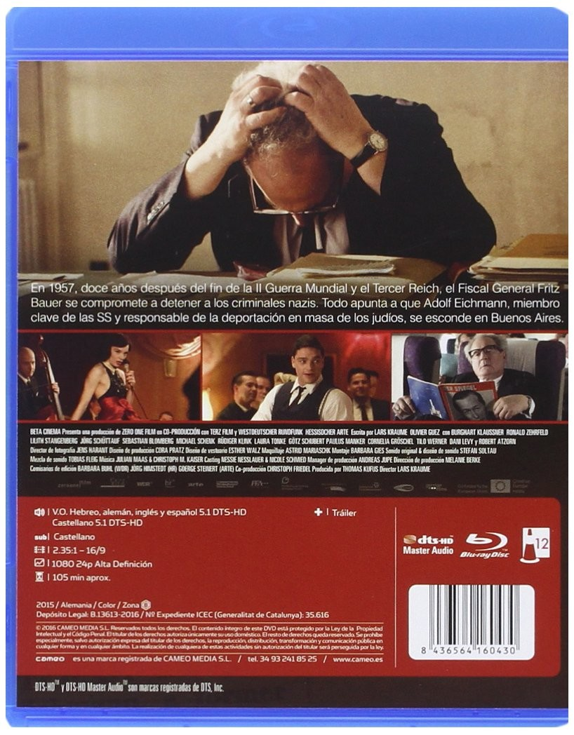 Contraportada de un estuche de Blu-ray con fotogramas, sinopsis y datos técnicos.