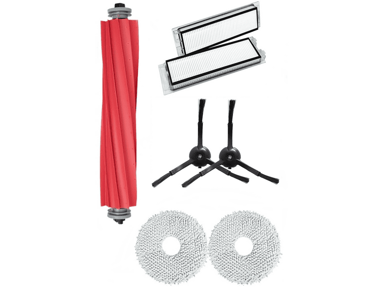 ROVEXA Roborock QRevo Uyumlu 7 Parça Siyah Yan Fırçalı Set (Dikkat: S-Pro-MaxV Modellerine Uymaz)