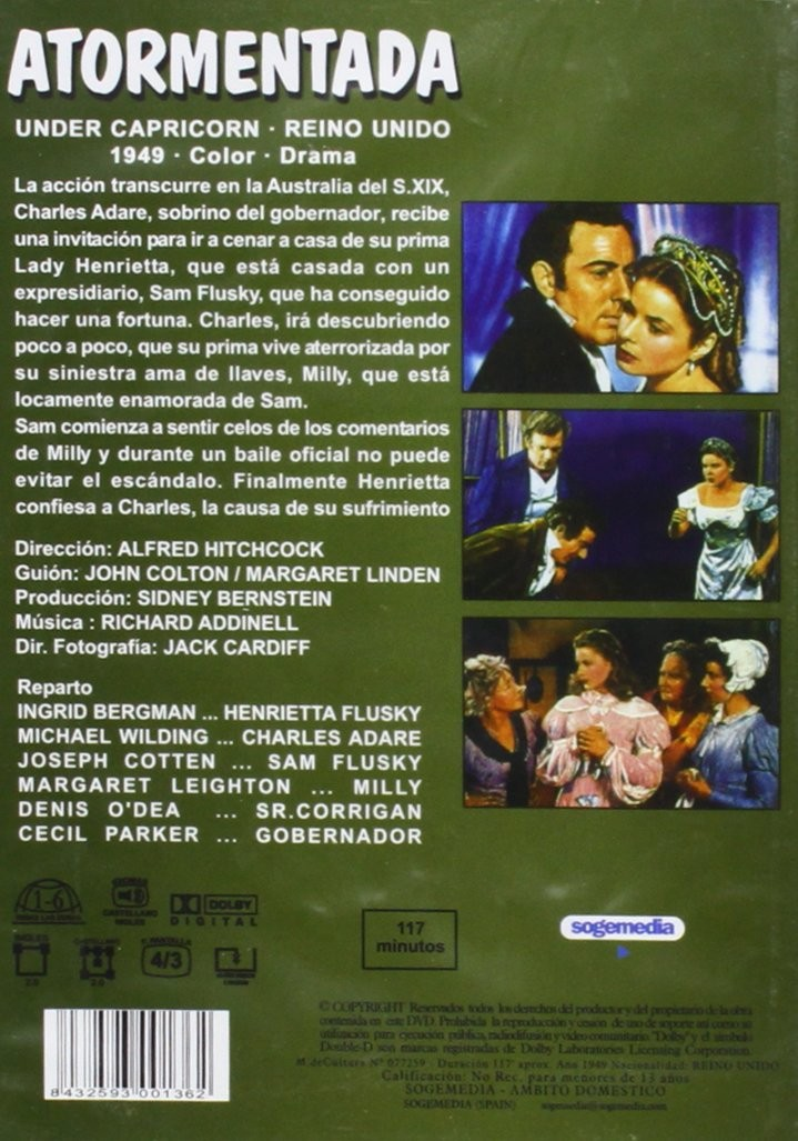 Contraportada del DVD Atormentada con reparto y escenas de la película.