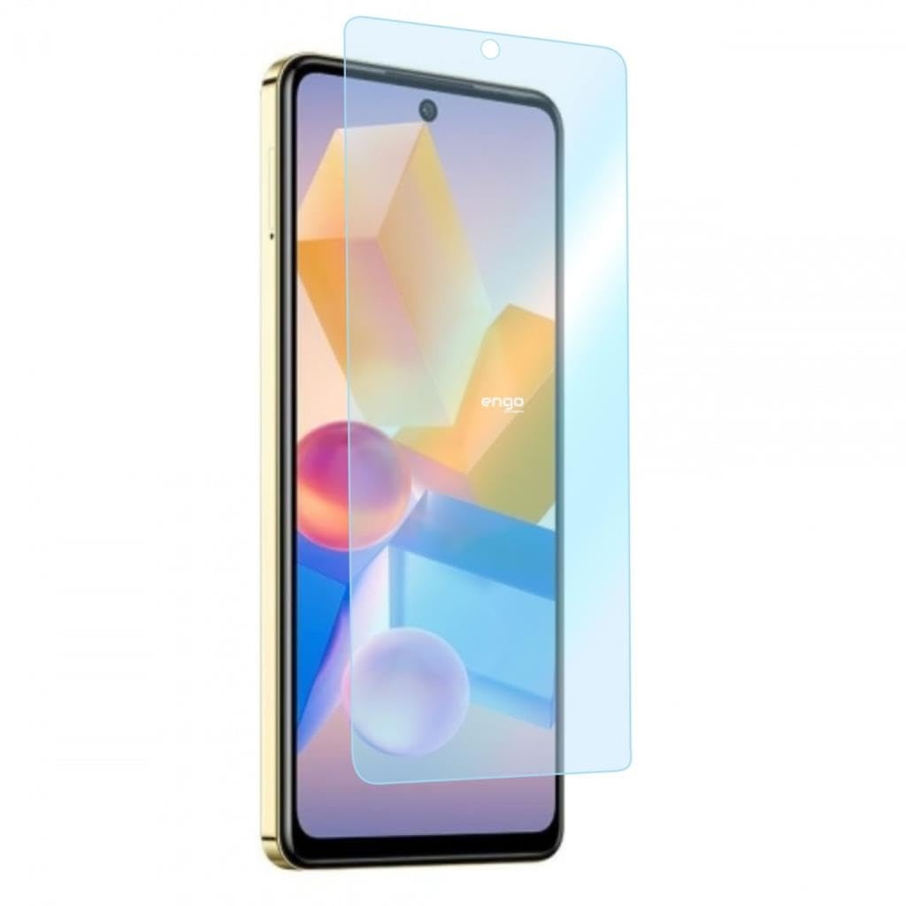 Ekranın üzerinde süzülen cam ekran koruyuculu akıllı telefon.