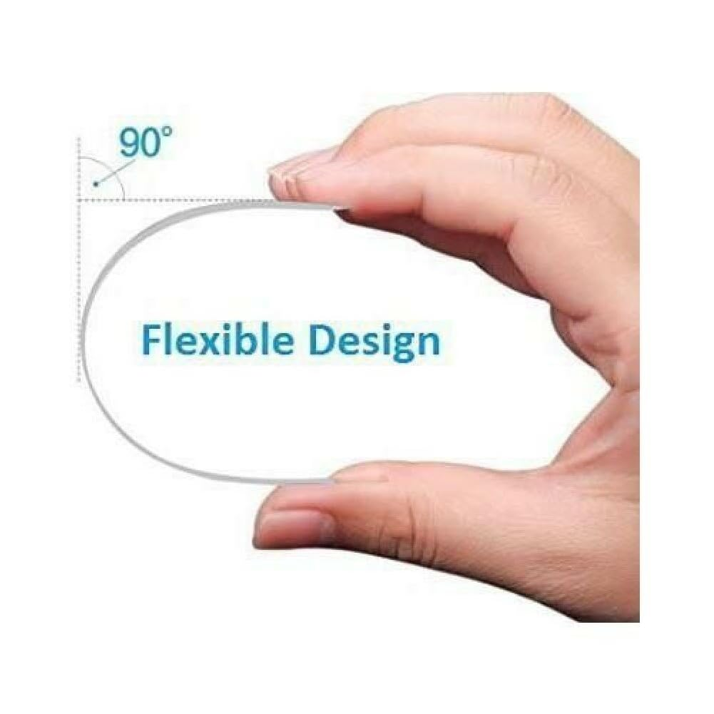 90 derece açı diyagramı ile ince, esnek oval nesneyi büken el.