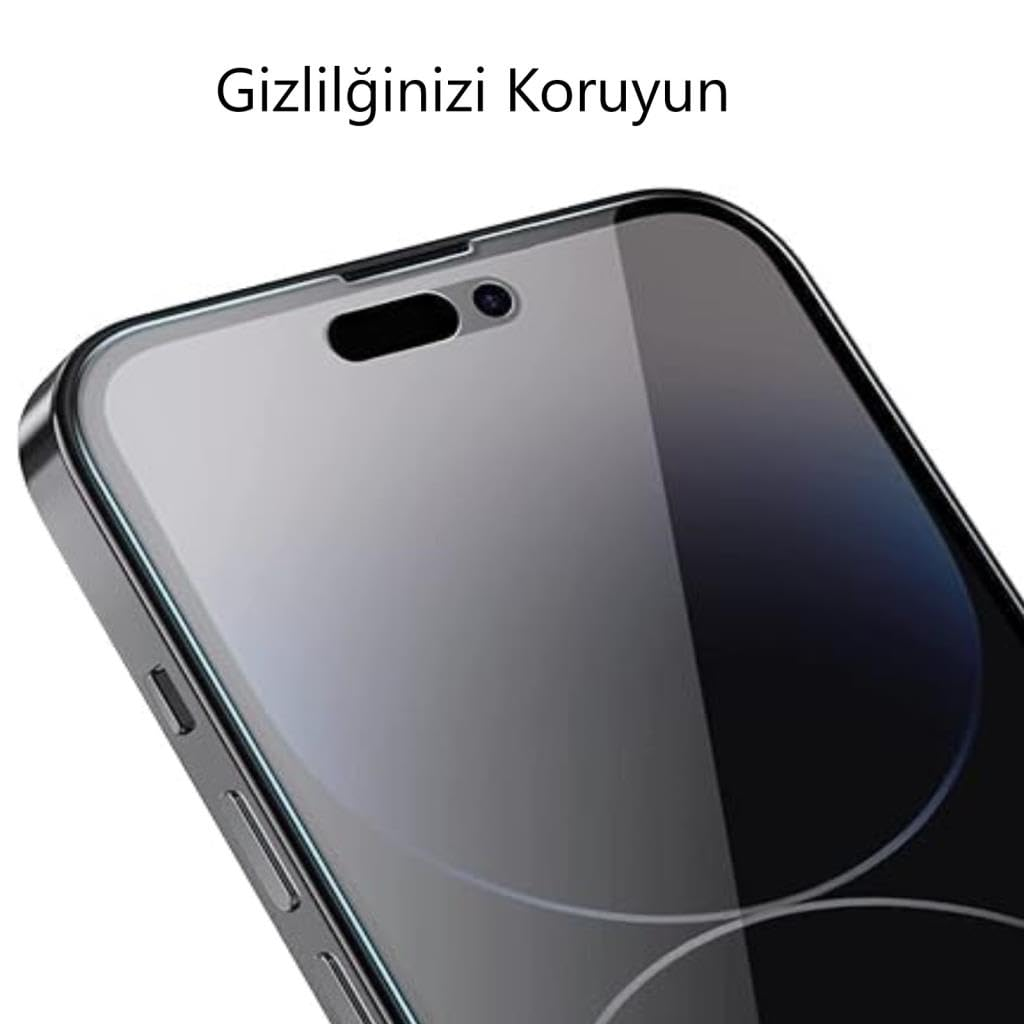 Gizlilik ekran koruyuculu ve Türkçe yazılı akıllı telefon.