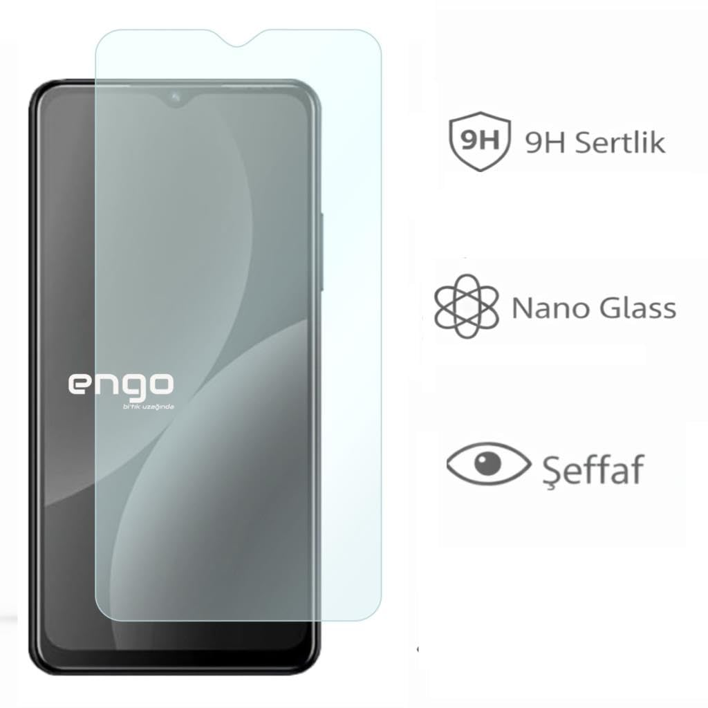 Ekran koruyuculu akıllı telefon, 9H sertlik, nano cam ve şeffaf ikonlar.