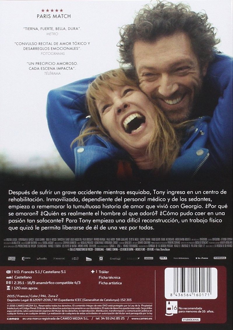 Contraportada de DVD con imagen de personas riendo, texto y código de barras.