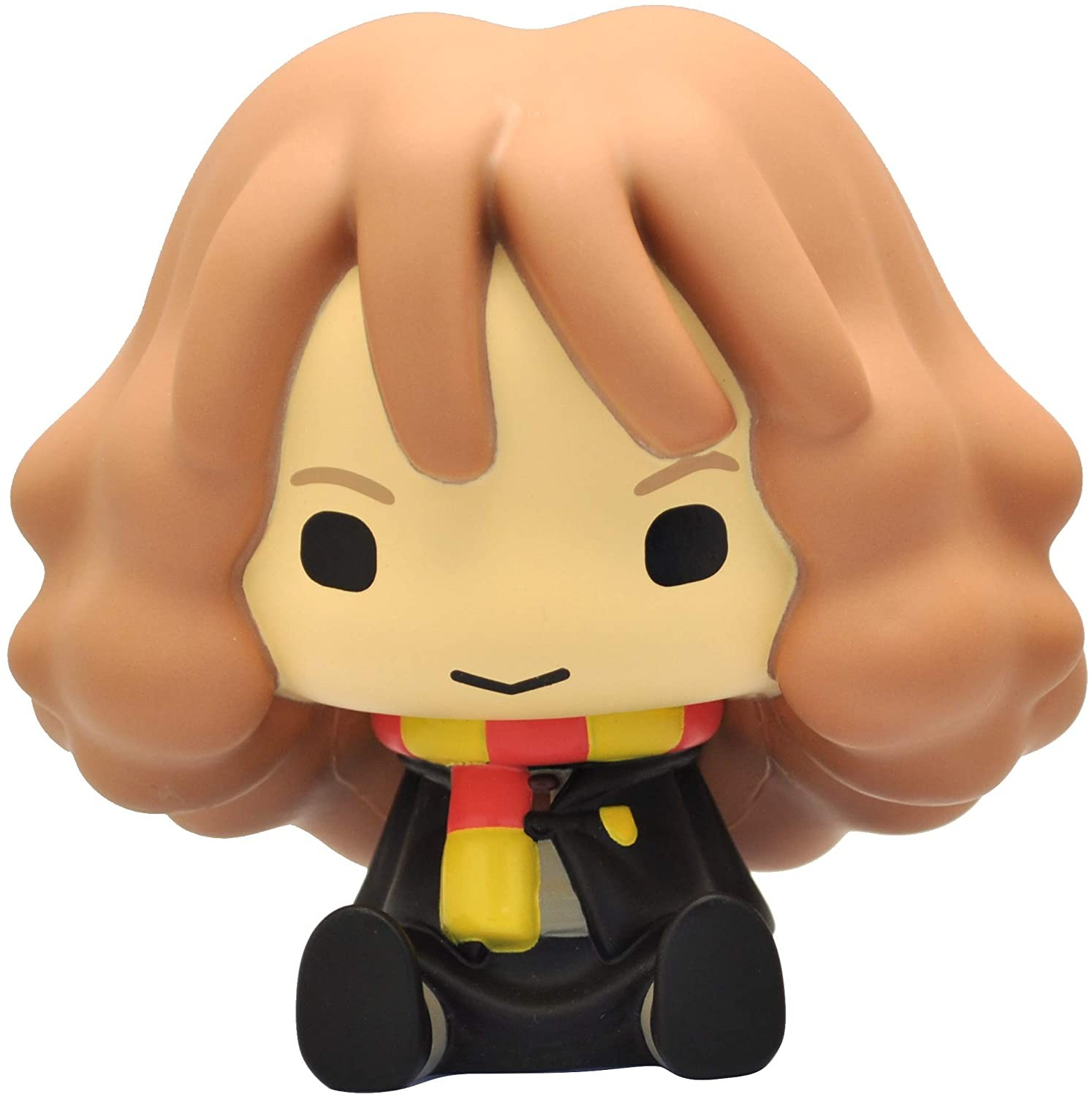 Eine kleine Hermine-Granger-Figur mit braunem Haar, rot-gelbem Schal und schwarzem Umhang.