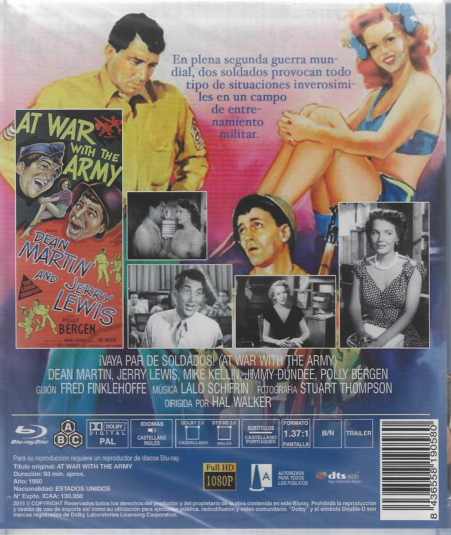 Caratula de Blu-ray de Vaya par de soldados con Dean Martin y Jerry Lewis.