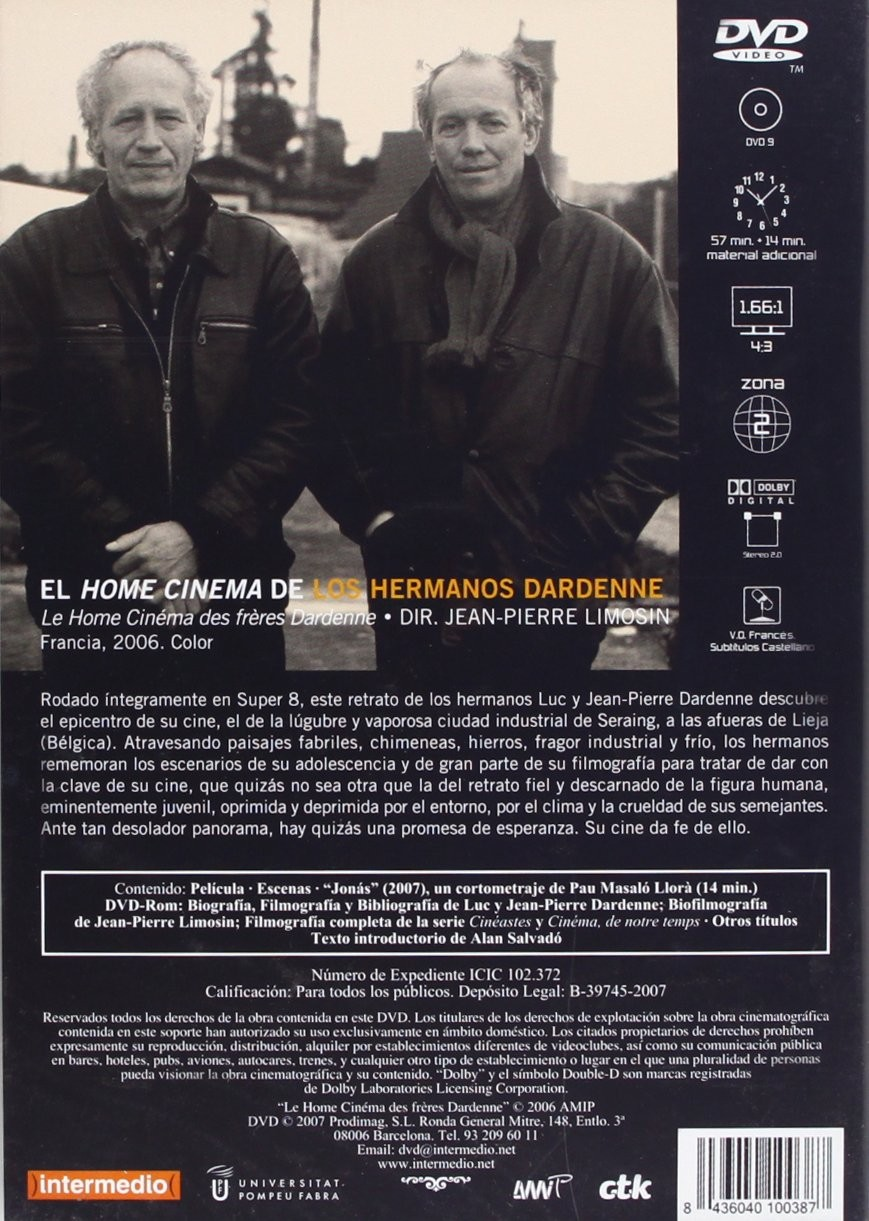 Carátula de DVD con dos hombres al frente y texto con iconos al dorso.