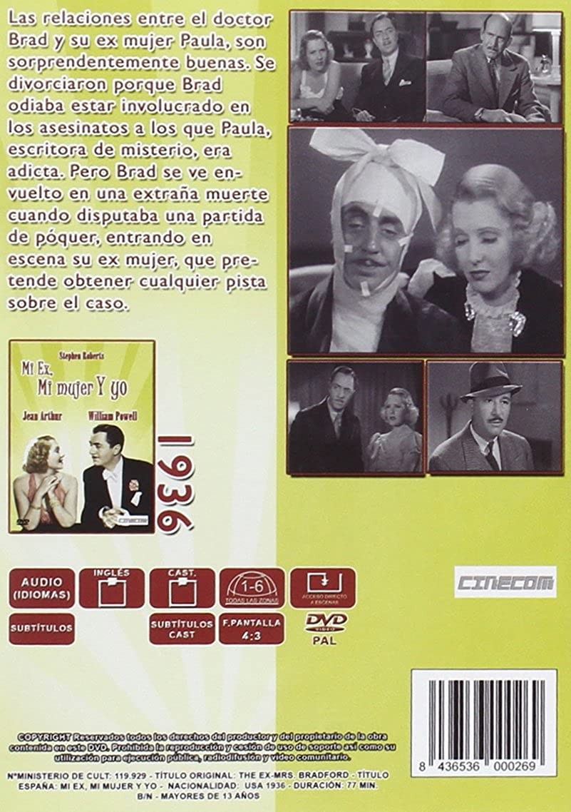 Carátula del DVD de La ex señora Bradford con fotogramas y texto en español.