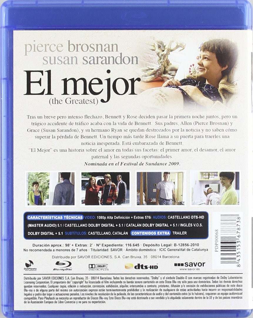 Contraportada de la caja de Blu-ray de El mejor con fotogramas, sinopsis y detalles técnicos.