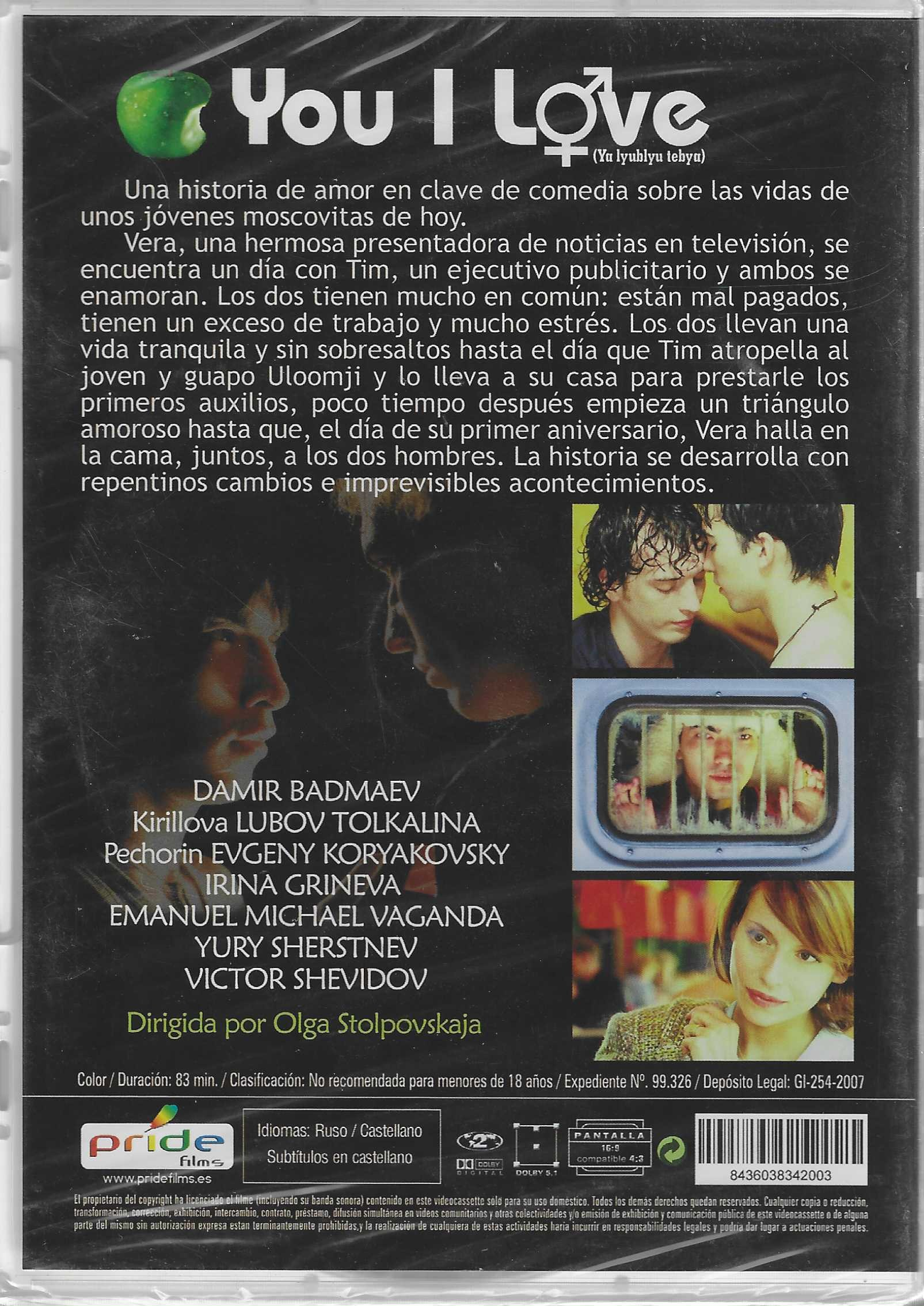 Contraportada de DVD de 'You I Love' con sinopsis en español, reparto y fotogramas.