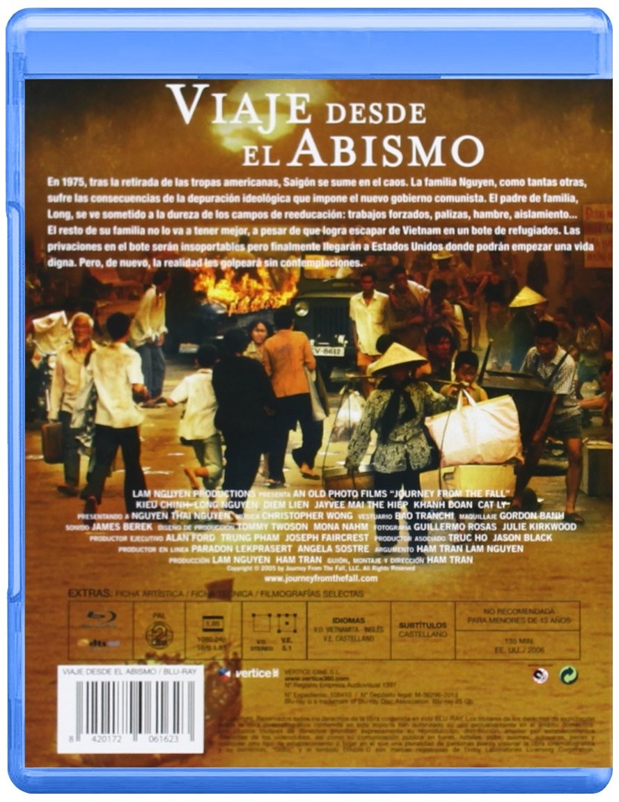 Carátula de Blu-ray de la película Journey from the Fall con una escena callejera y texto en español.