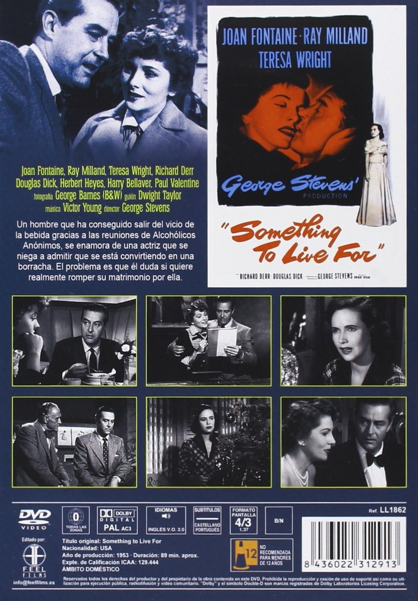 Caratula de DVD de Something to Live For con fotogramas de la pelicula, reparto y sinopsis en espanol.
