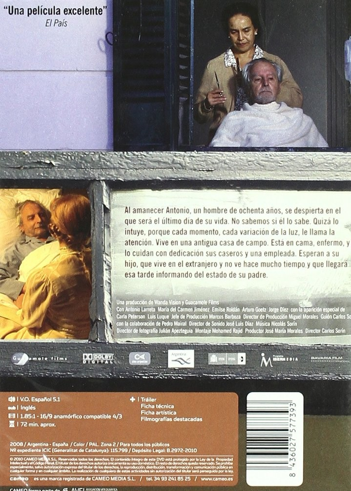 Contraportada de DVD con escenas de la película, sinopsis en español y detalles técnicos.