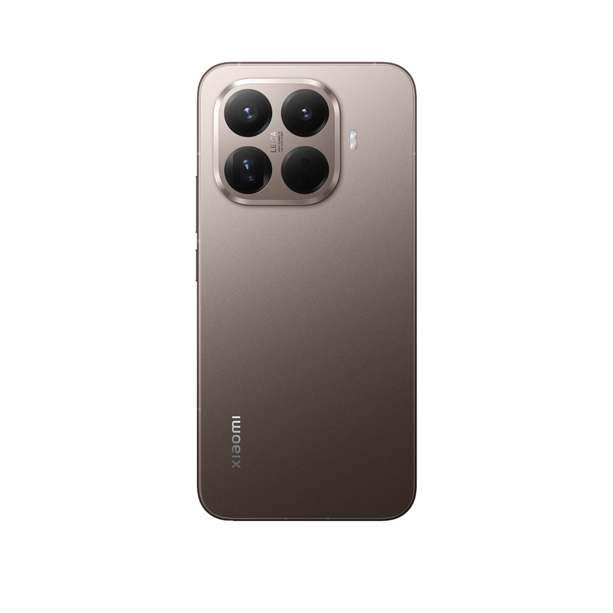 Retro di uno smartphone Xiaomi color bronzo con quattro lenti della fotocamera disposte in quadrato.