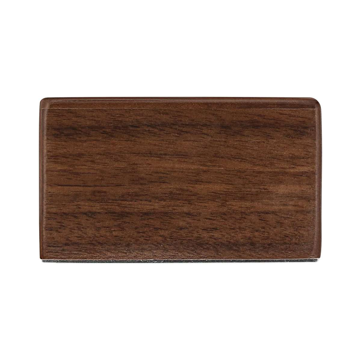 A rectangular brown wooden block with visible grain against a white background.