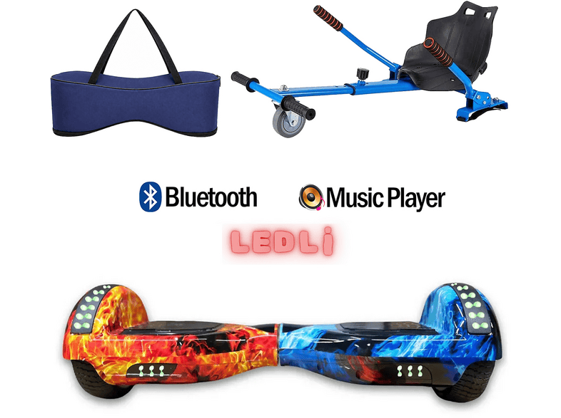 CITYMATE Elektrikli Kaykay Akıllı Denge 6.5 inç + HoverKart + Çanta Extrem Paket D03 Hoverboard