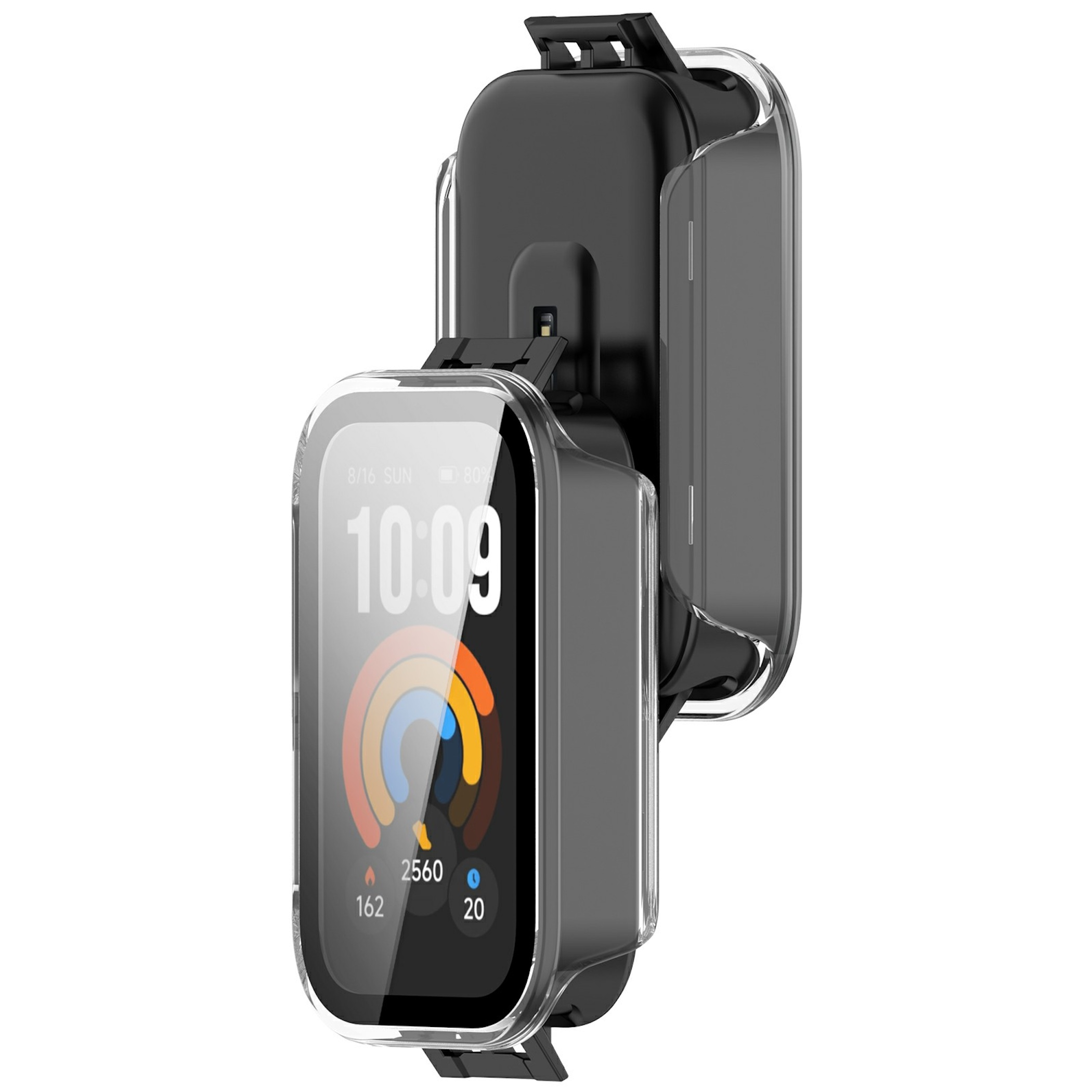 WIGENTO Kunststoff Design Hülle + H9 Hart Glas Watch Schutz Hülle(für ...
