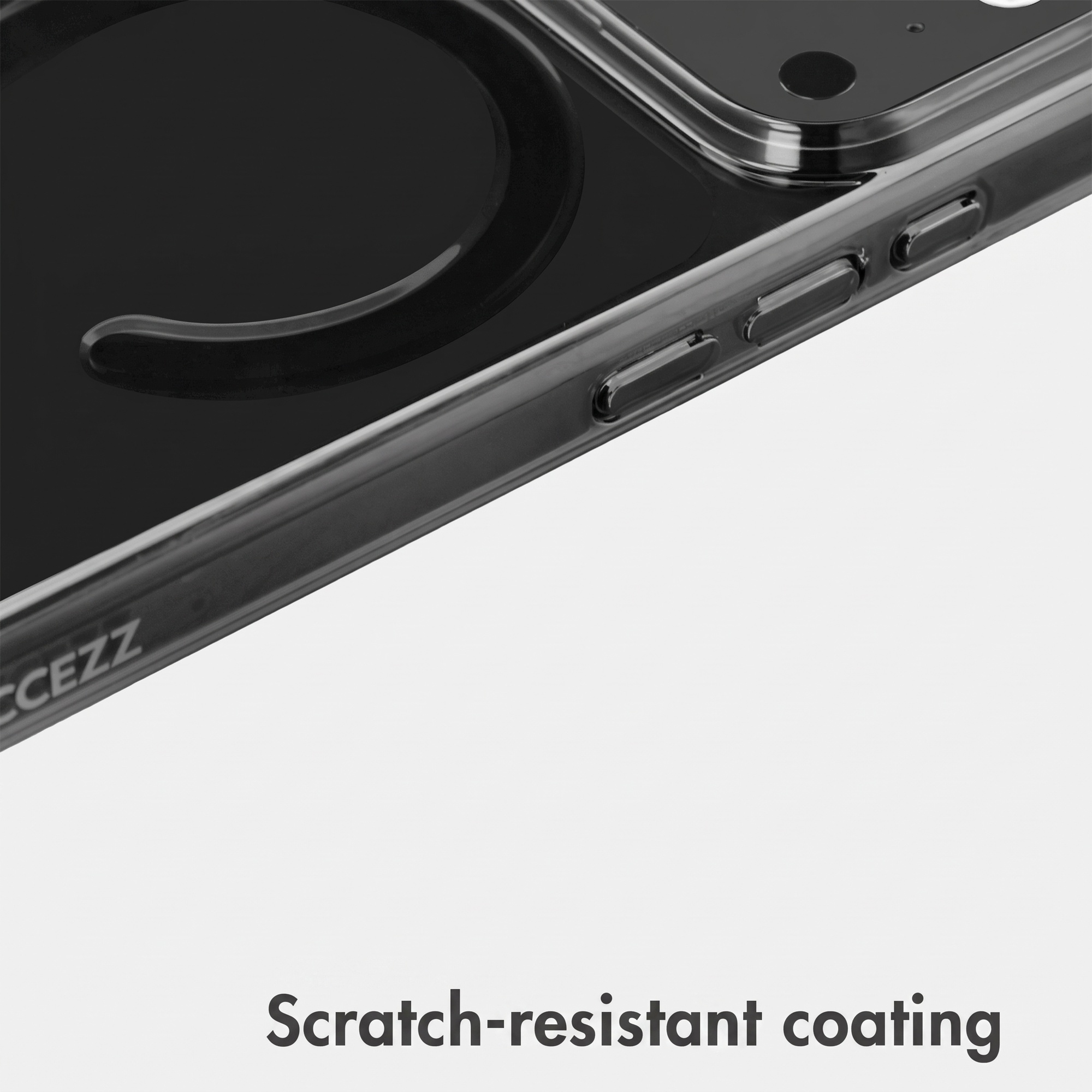 Nahaufnahme einer Smartphone-Hülle mit kratzfester Beschichtung.