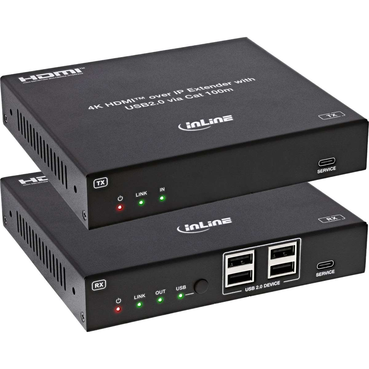 INLINE 57886G Extender over IP, HDMI 4K/60Hz, 100m, Set ...