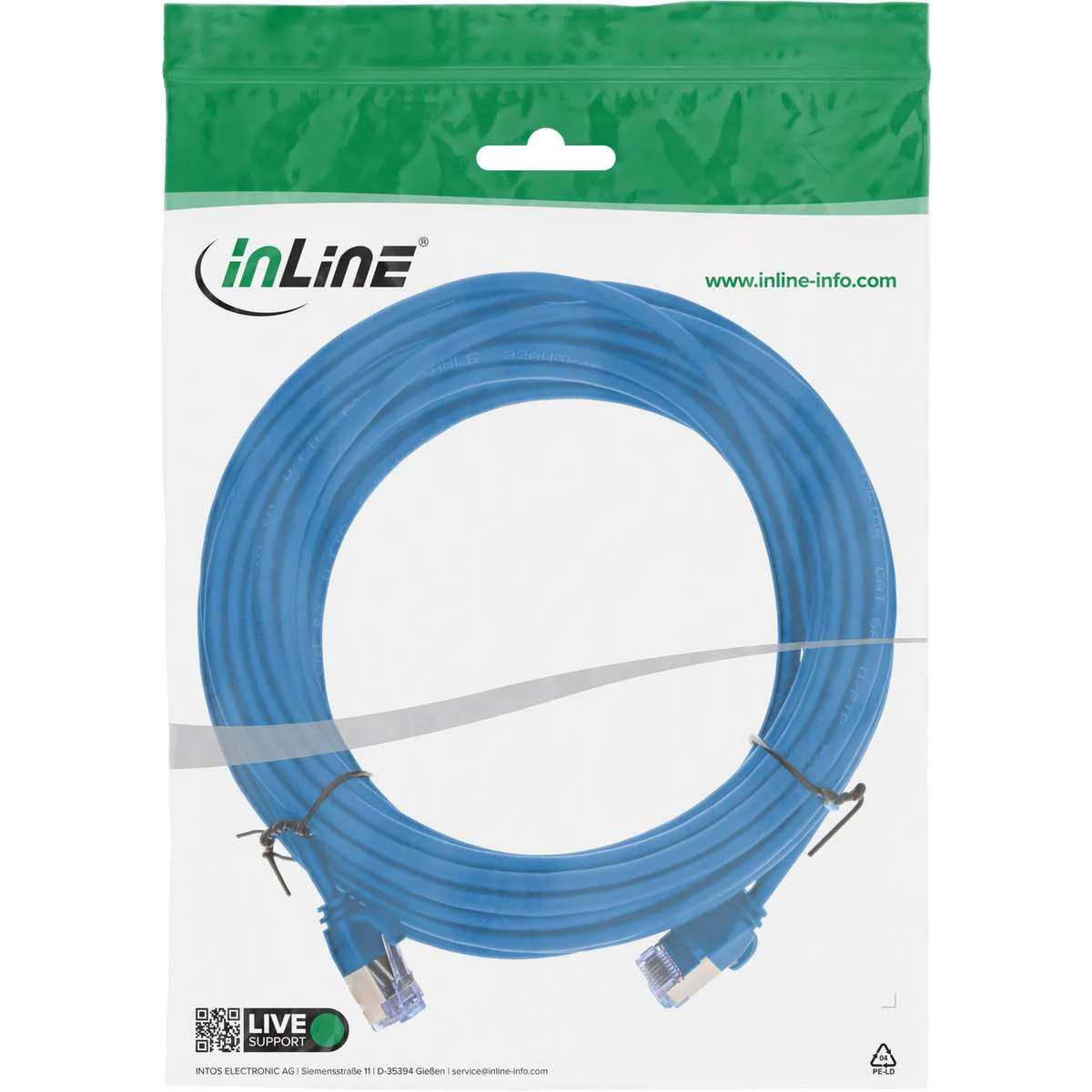 INLINE 71900B slim, U/FTP PiMf, Cat.6A, 10 m, Netzwerkkabel, 10 Meter ...