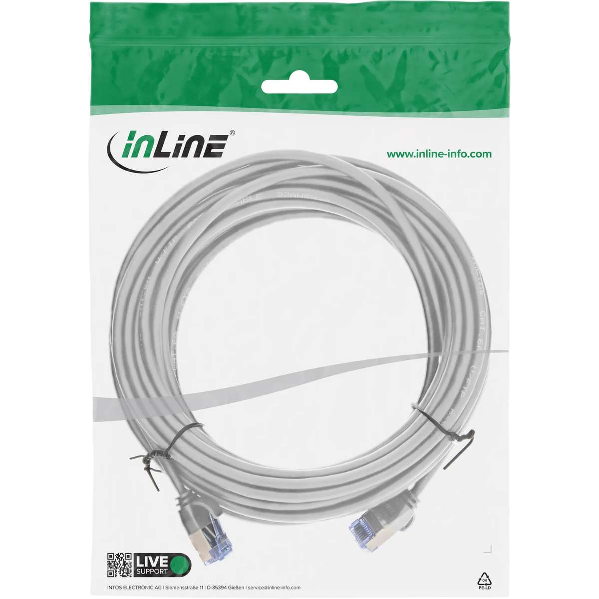 INLINE 71907 slim, U/FTP PiMf, Cat.6A, 7,5 m, Netzwerkkabel, 7,5 Meter ...