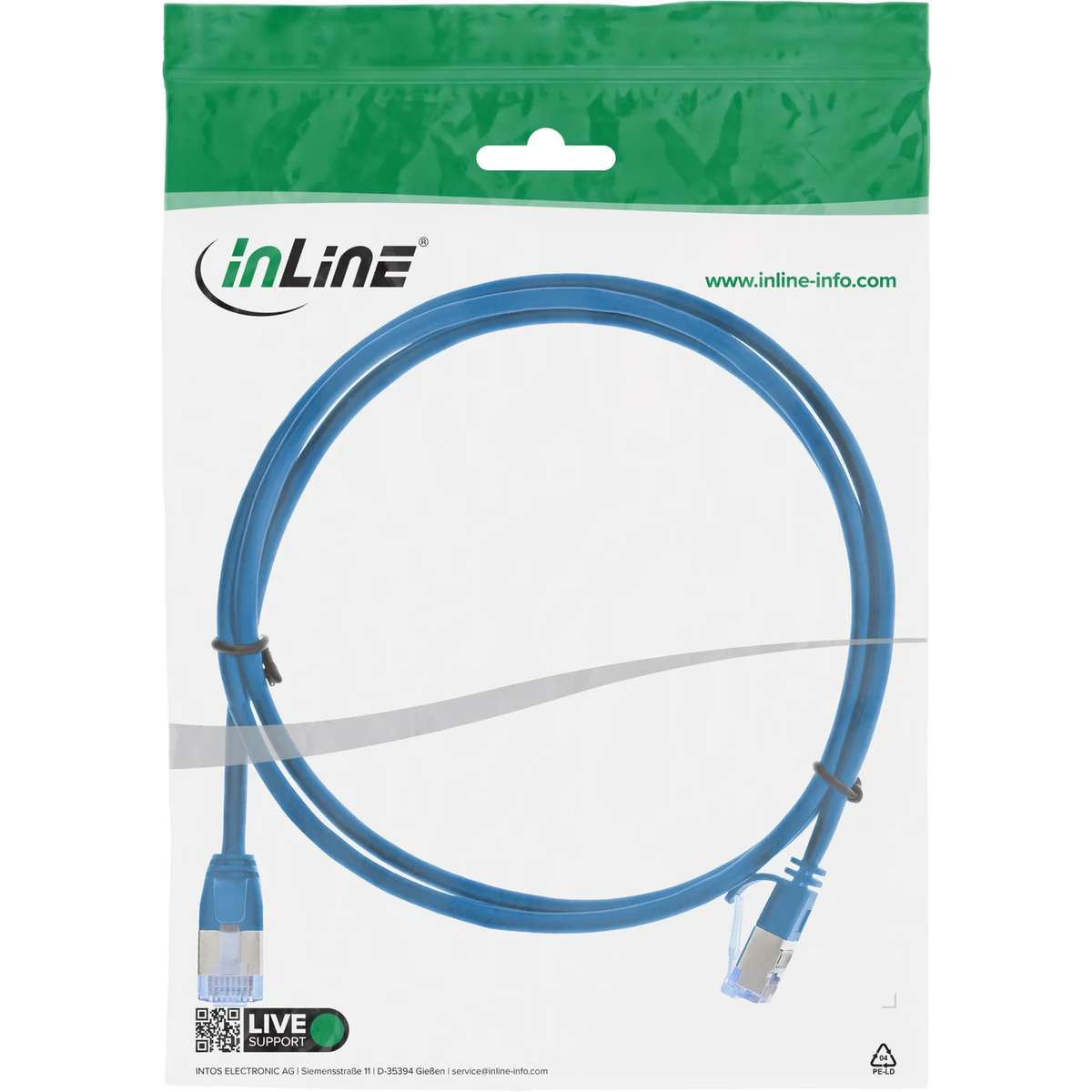 INLINE 71914B slim, U/FTP PiMf, Cat.6A, 1,5 m, Netzwerkkabel, 1,5 Meter ...
