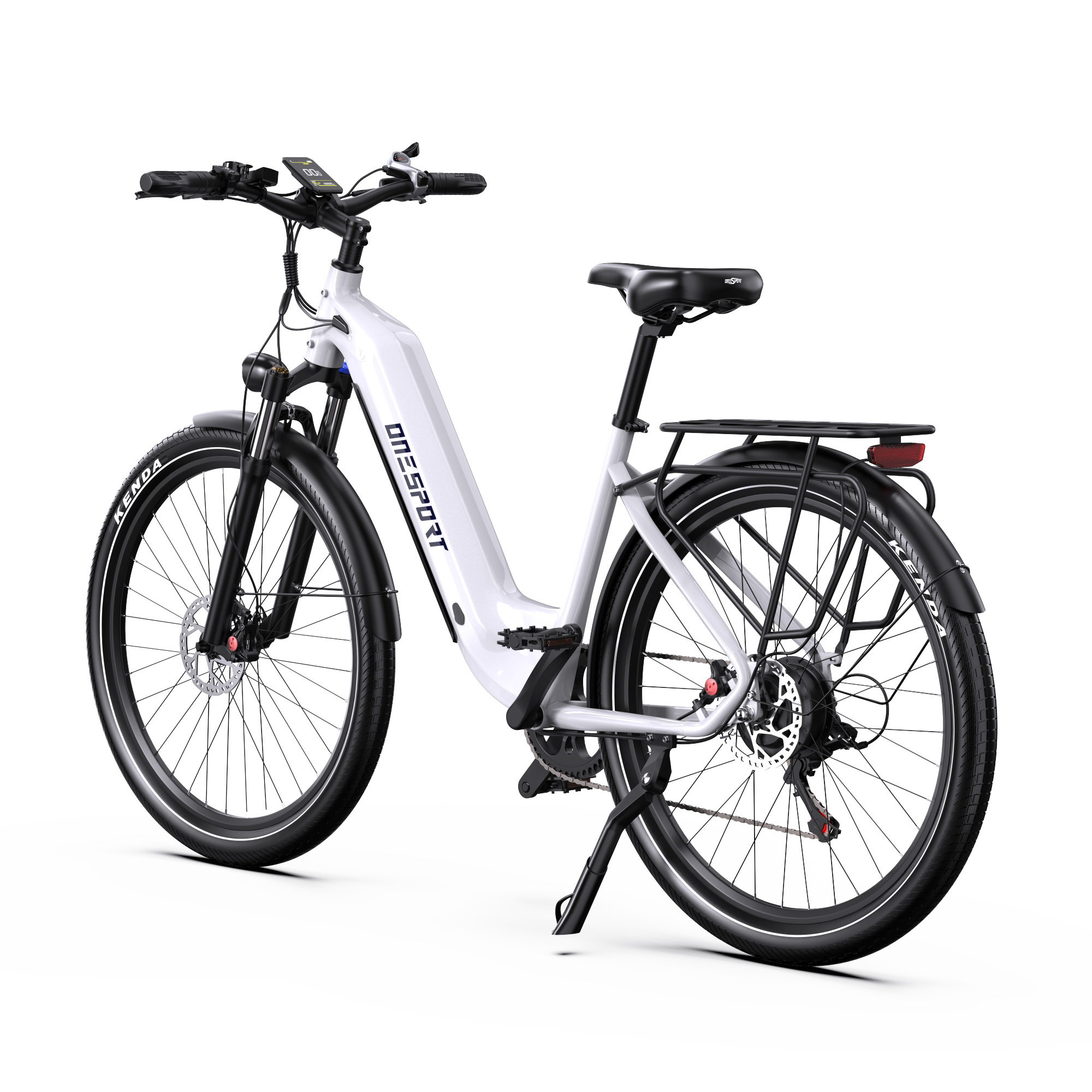 Bicicleta de ciudad - ONESPORT WT05, Bicicleta eléctrica, 250W, Blanco
