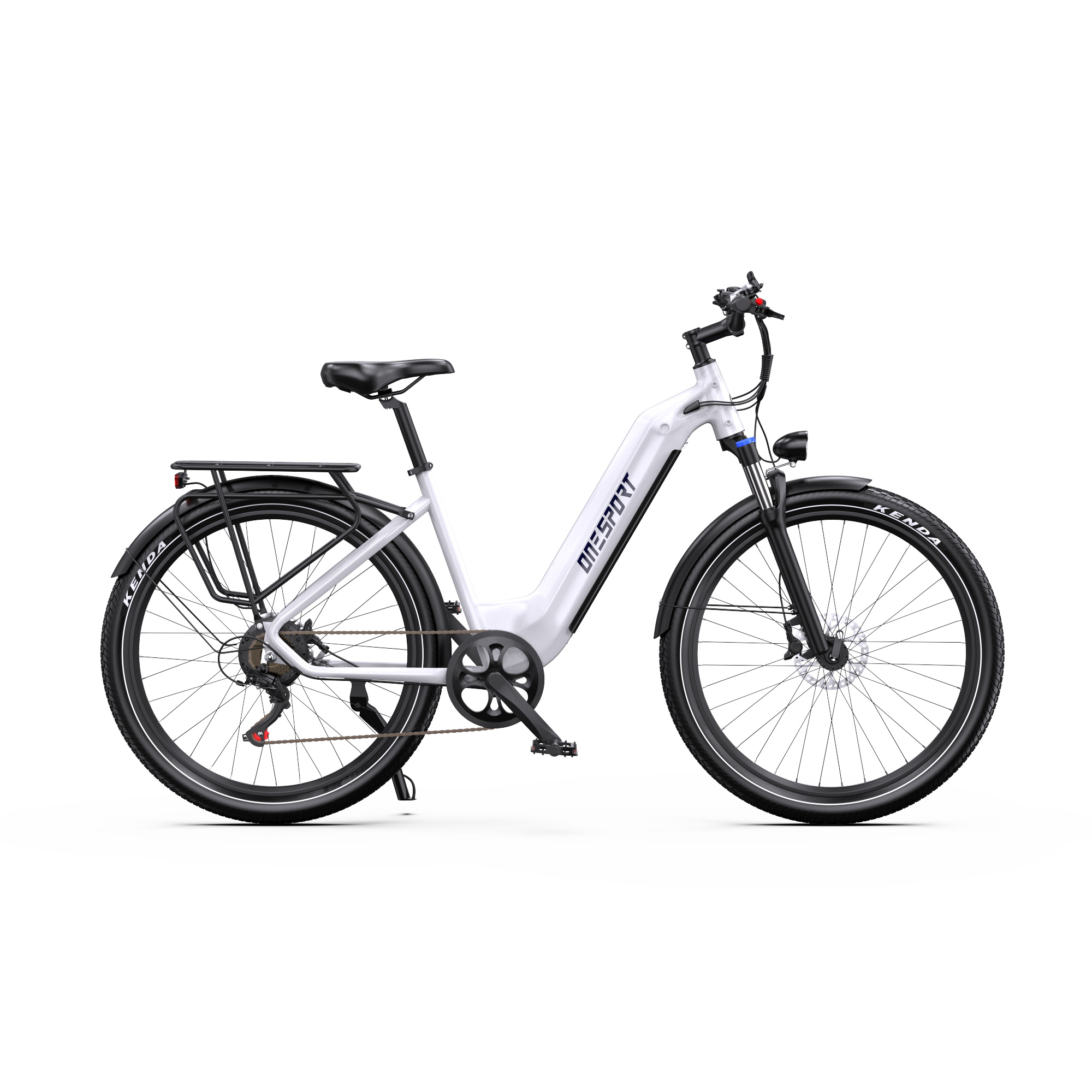 Bicicleta de ciudad - ONESPORT WT05, Bicicleta eléctrica, 250W, Blanco