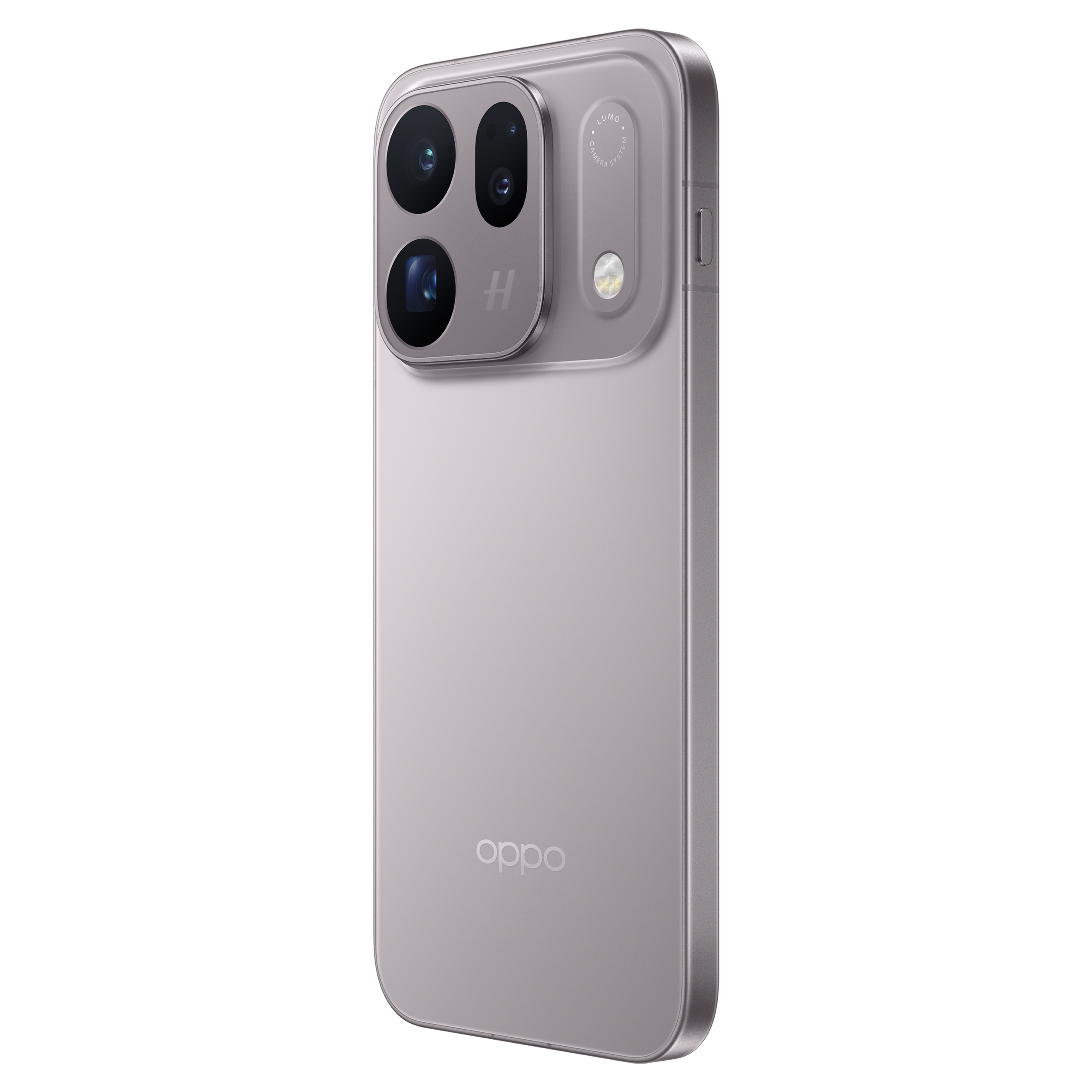 A silver Oppo smartphone back, showing a triple camera module and logo against a black background.