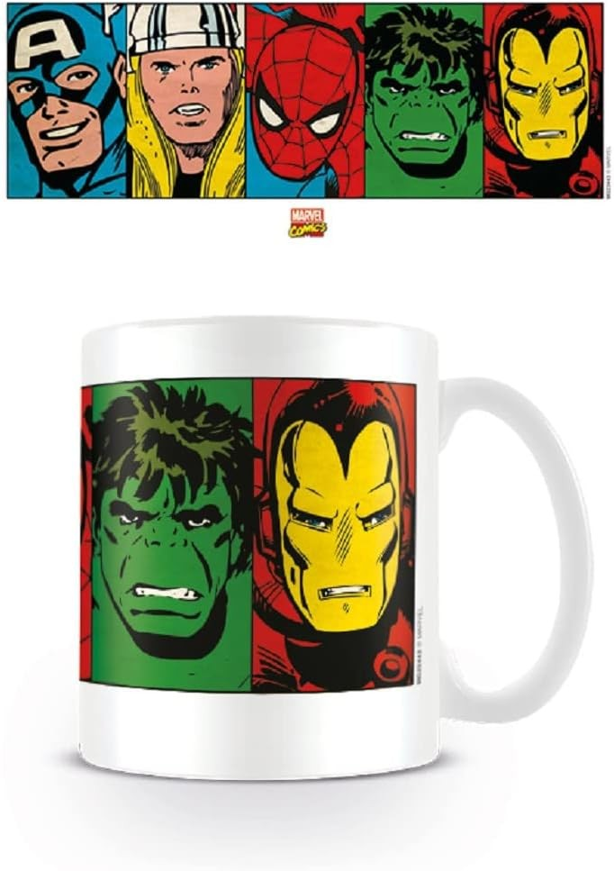 Taza - PYRAMID Taza Caras Héroes Marvel Retro 320 mls